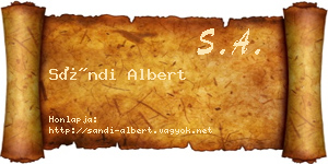 Sándi Albert névjegykártya
