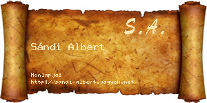 Sándi Albert névjegykártya