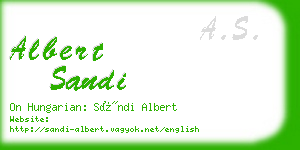 albert sandi business card